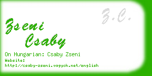 zseni csaby business card